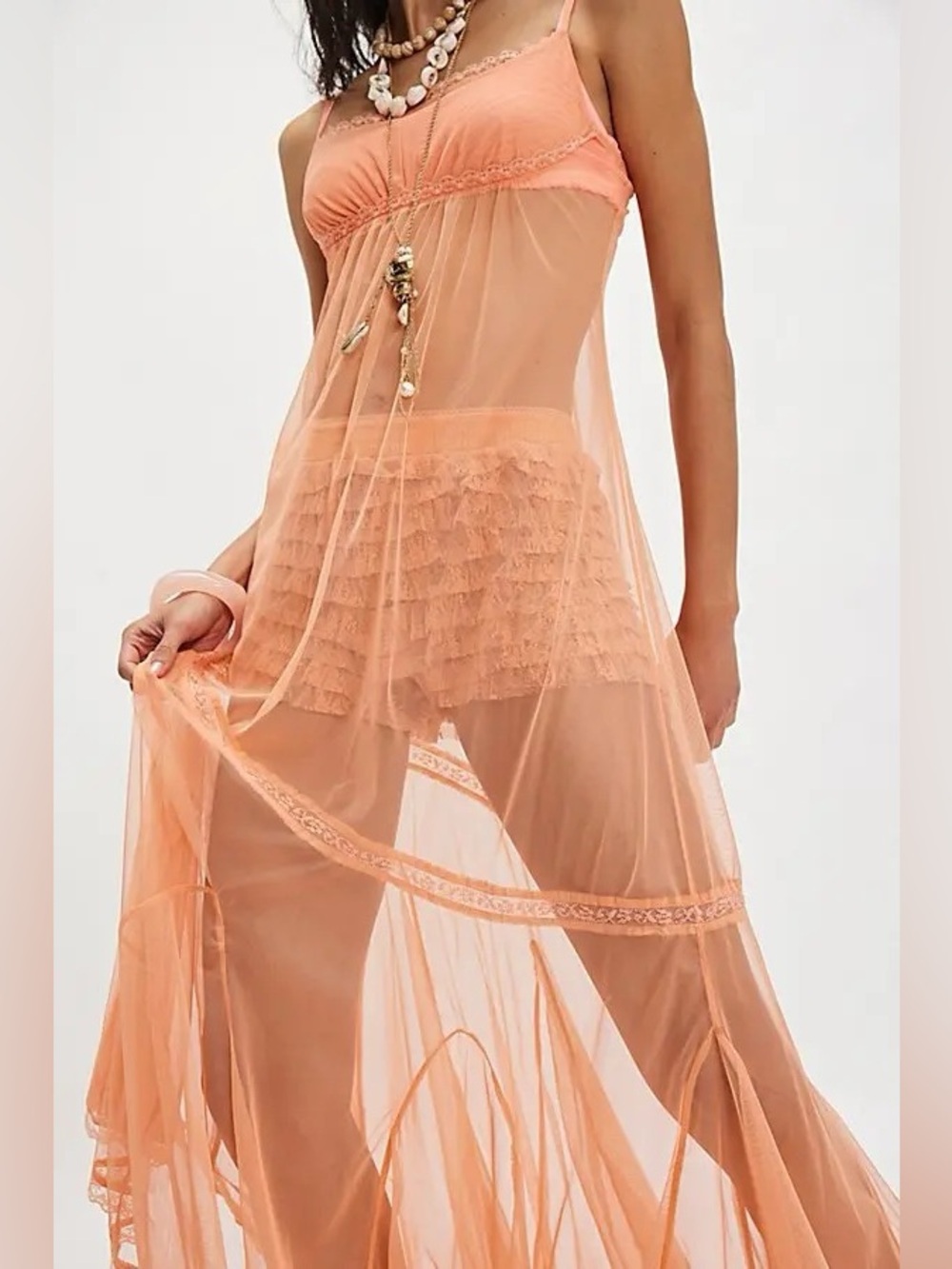 Free People Madeline Mesh Maxi Slip - Picture 3 of 10